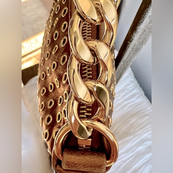 MICHAEL KORS Collette Bronze with Gold Rivets Wristlet/Clutch - Picture 2 of 8